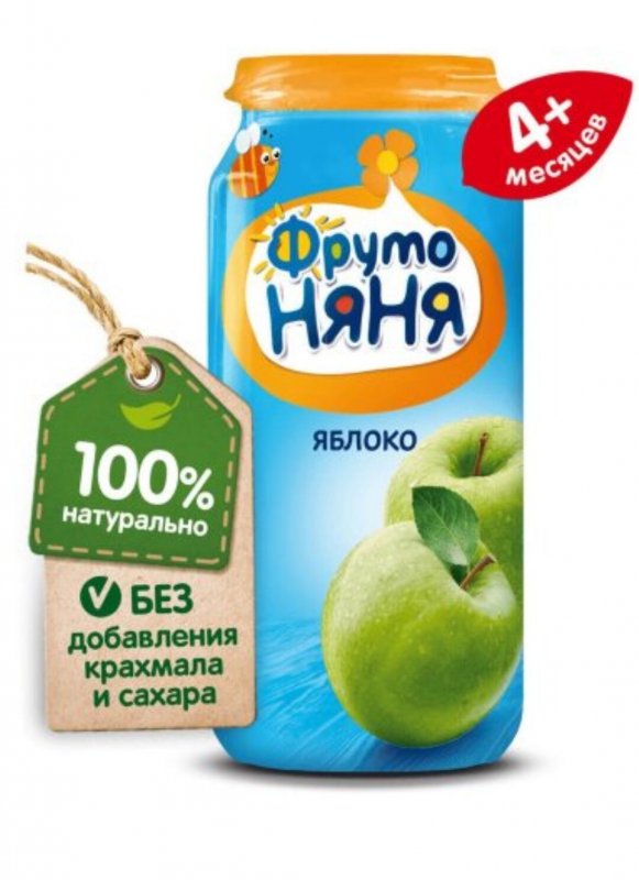 Фруктовое пюре "Фрутоняня" яблоко 250гр