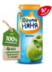 Фруктовое пюре "Фрутоняня" яблоко 250гр