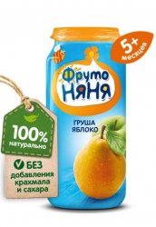 Фруктовое пюре "Фрутоняня" яблоко и груша 250гр
