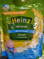 Каша HEINZ  молочная пшеничная каша с бананом 200гр.