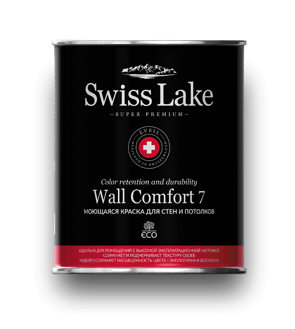 Swiss Lake Сolor retention and durability Wall Comfort 7  МОЮЩАЯСЯ КРАСКА ДЛЯ СТЕН И ПОТОЛКОВ