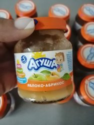 Фруктовое пюре АГУША (яблоко-абрикос) 115гр