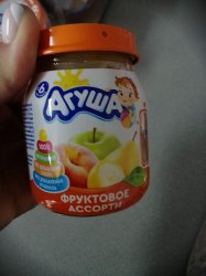 Фруктовое пюре АГУША (фруктовое ассорти) 115гр