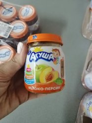 Фруктовое пюре АГУША (яблоко-персик) 115гр