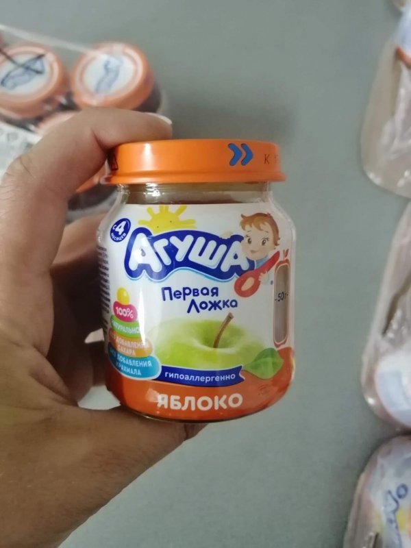 Фруктовое пюре АГУША (яблоко) 115гр