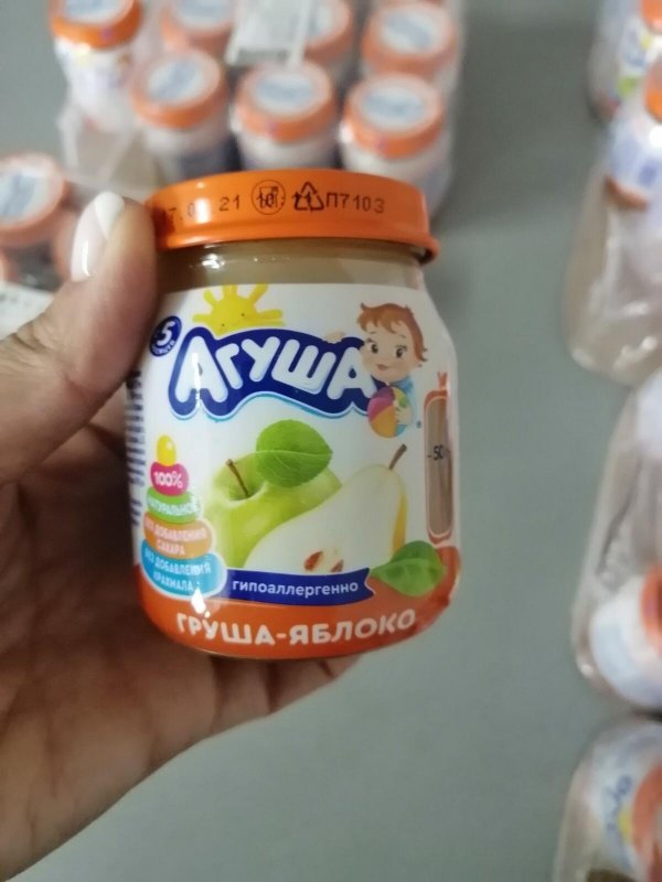 Фруктовое пюре АГУША (яблоко-груша) 115гр