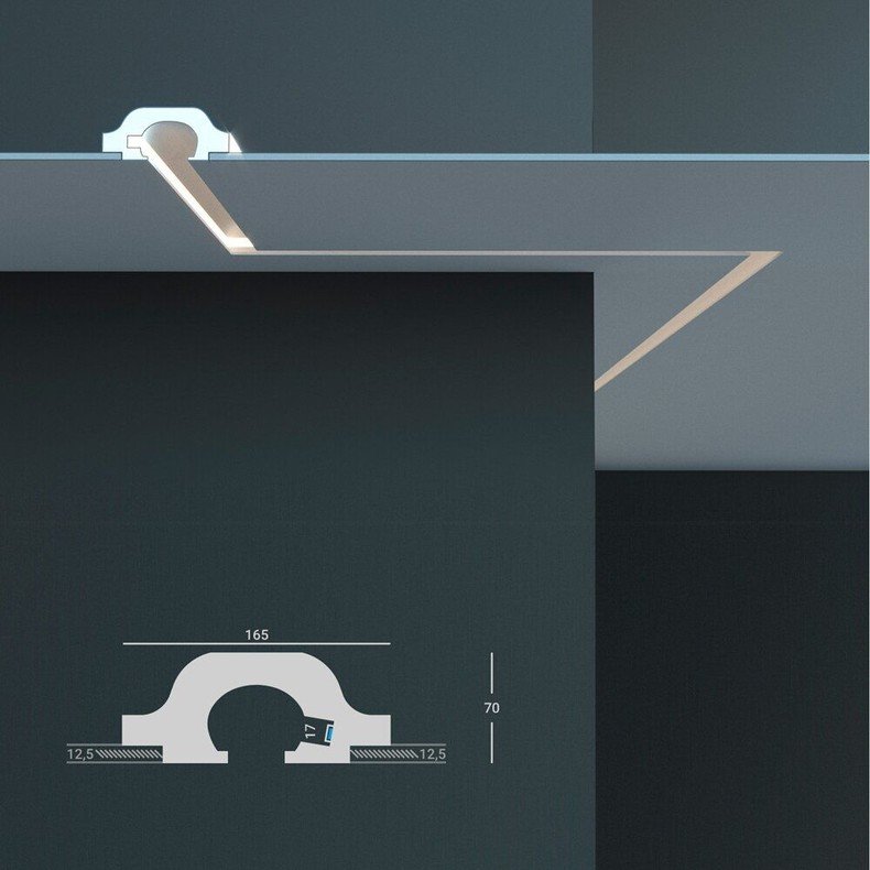 Tesori KD120 карниз для светодиодных систем из полистирола