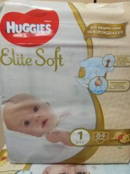 Трусики HUGGIES   Elite Soft (1) до 5 кг. 84 штук