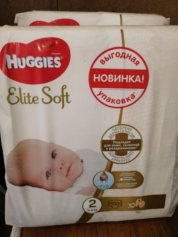 Трусики Huggies Elite Soft (2) 4-6 кг, 100кг.