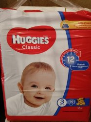 Трусики Huggies classic (3) 4-9кг. 96 штук