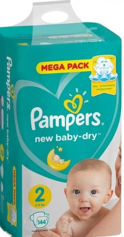 Подгузники PAMPERS NEW BEBY BABY_DRY (2) 4-8 кг. jumbo pack 144 штук