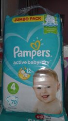 Подгузники PAMPERS NEW AKTIVE BABY-DRY (4) 9-14 кг. 70 штук