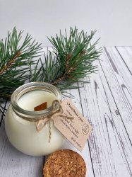 Свеча из соевого воска с пробковой крышкой