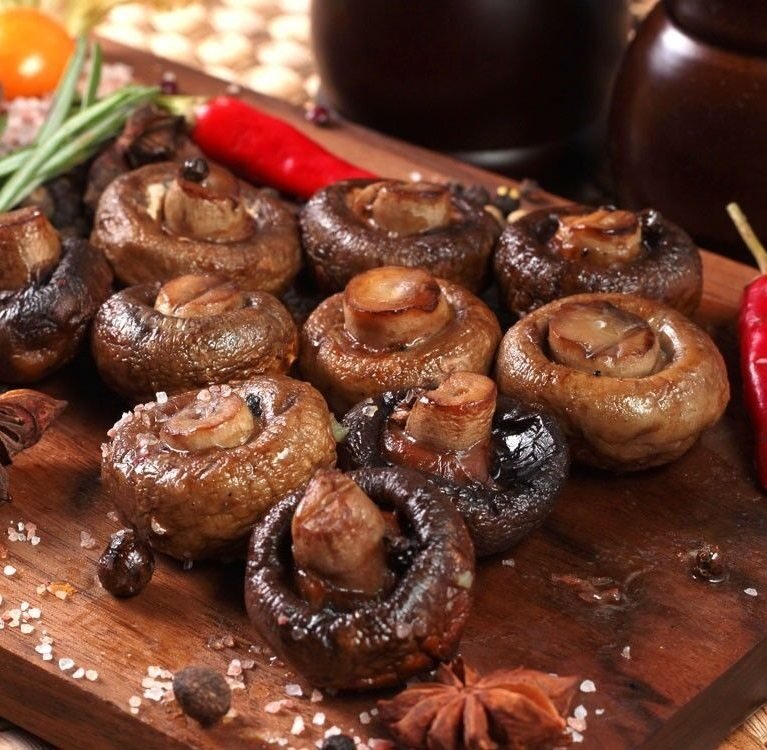 Грибы на мангале