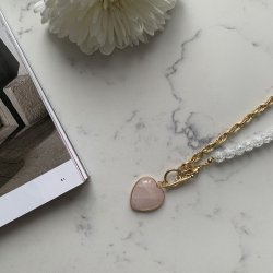 Колье с сахарным кварцем 🤍