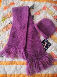 Тёплые вязаные шапочка с шарфиком