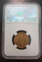 Германия. Пруссия. 20 марок 1902 А. Слаб NGC AU 55. Золото