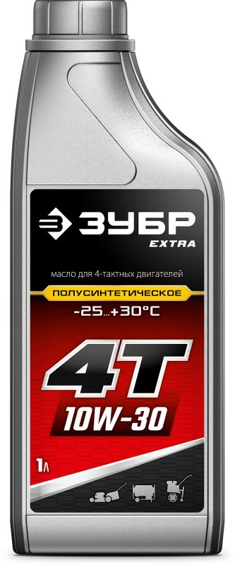 ЗУБР EXTRA 4Т-10W30 полусинтетическое масло для 4-тактных двигателей, 1 л