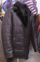 Куртка мужская с мехом норки (темная)