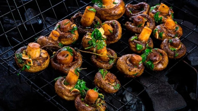 Шампиньоны на гриле