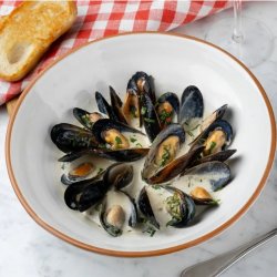 Мидии чилийские в сливочном соусе