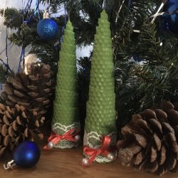Свечи-елочки из вощины
