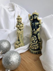 Новогодние свечи "Секси дед Мороз и Снегурочка" из пчелиного воска