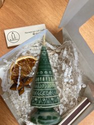 Мини-елочки, новогодние комплименты из пчелиного воска