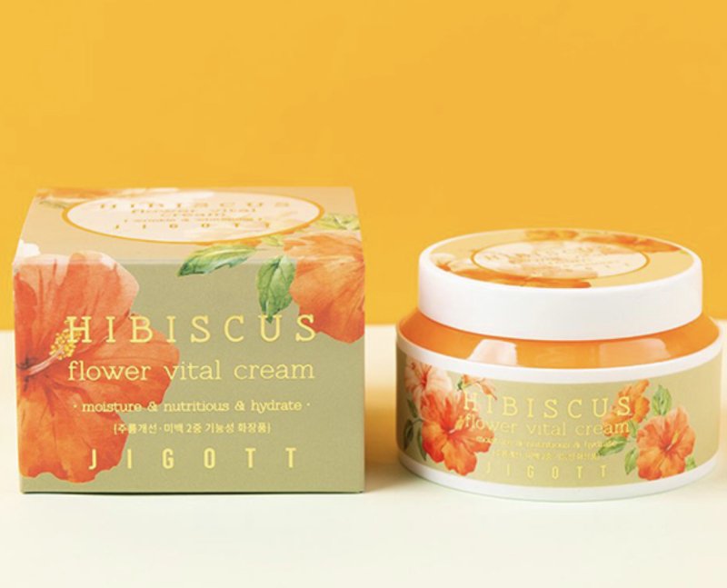 Антивозрастной крем для лица с экстрактом гибискуса Jigott Hibiscus Flower Vital Cream 100 мл