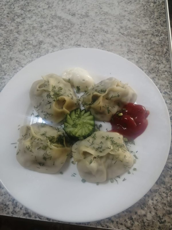 Манты из нарезанного мяса