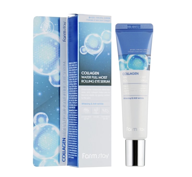 Лифтинг-сыворотка для кожи вокруг глаз с коллагеном FarmStay Collagen Water Full Moist Rolling Eye Serum