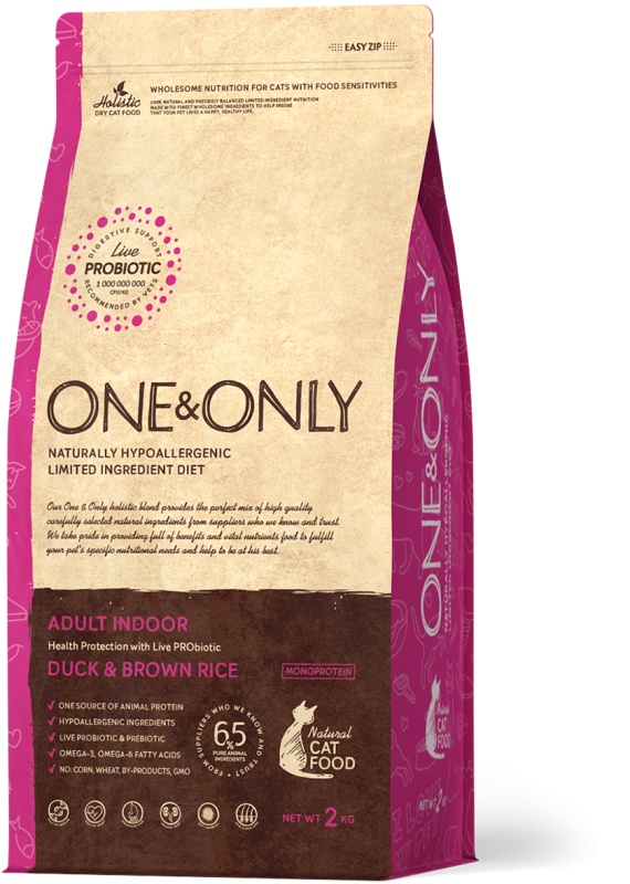 ONE&ONLY Indoor для кошек (утка/рис) 400 гр