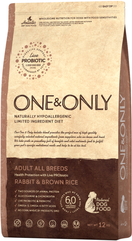 ONE&ONLY Дог  всех пород (кролик с бурым рисом д/с всех пород) 1 кг