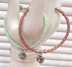 Браслет кож.с кристаллом 