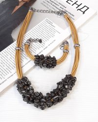 Комплект: колье+браслет с гематитом