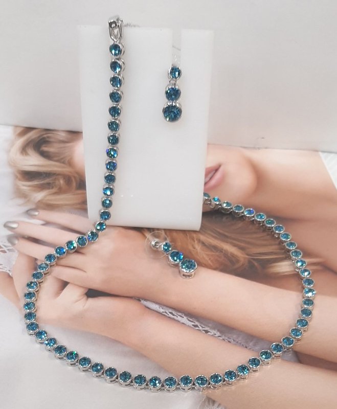 Комплект: колье+пусеты из кристаллов, Uvelina