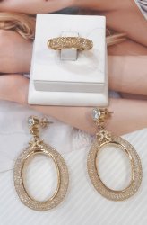 Комплект: серьги+кольцо, серебро