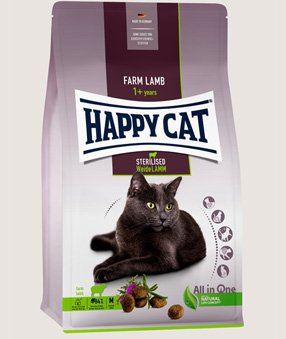 Корм Хэппи Кэт для стерил кошек ягненок 1,3кг