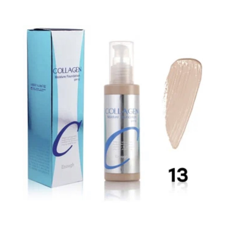 Enough Тональный крем Collagen Moisture Foundation со спонжем, SPF 15, 100 мл, оттенок: 13