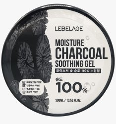 Lebelage Гель для тела увлажняющий успокаивающий с углем Moisture Charcoal 100% Soothing Gel, 300 мл