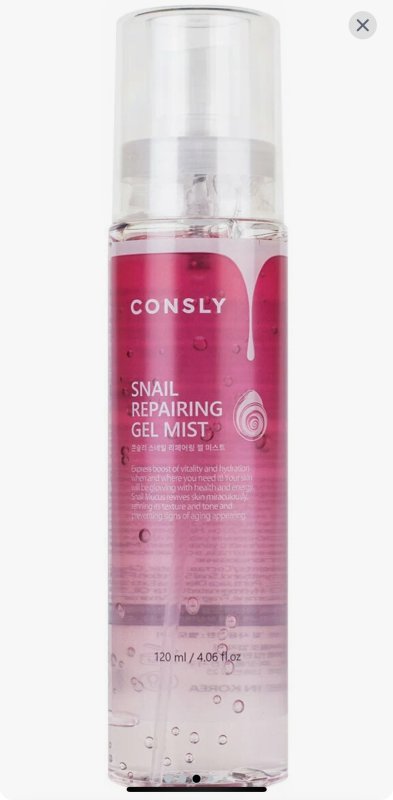 Consly Гель-мист для лица восстанавливающий с муцином улитки - Snail repairing gel mist, 120мл