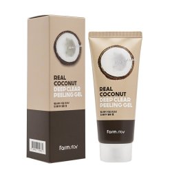 FarmStay Пилинг-скатка для лица с экстрактом кокоса Real Coconut Deep Clear Peeling Gel