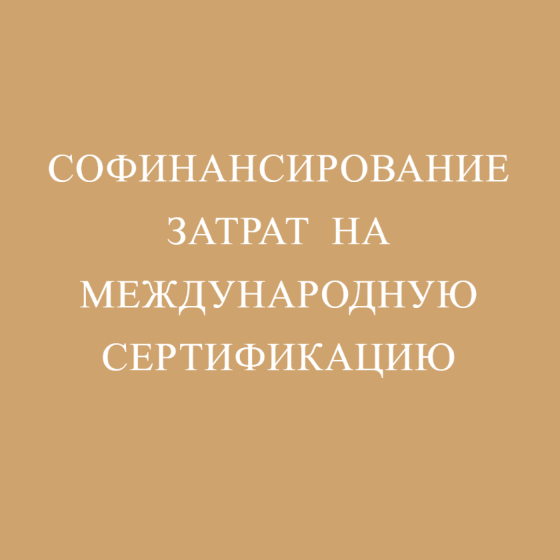 Софинансирование затрат на международную сертификацию