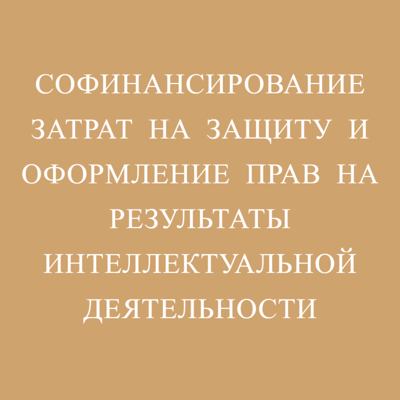 Софинансирование затрат на защиту и оформление прав на результаты интеллектуальной деятельности