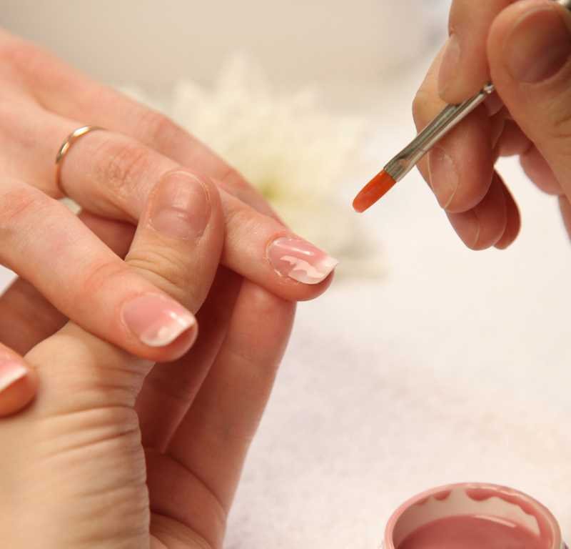 Укрепление гелем + покрытие THINK OF NAIL