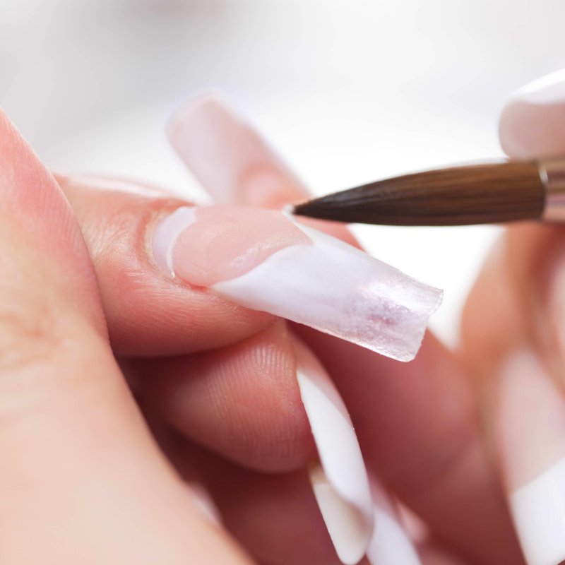 Наращивание на типсах + покрытие Grattol