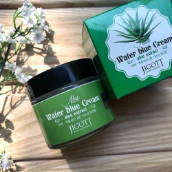 Jigott Aloe Water Blue Cream Увлажняющий крем для лица с экстрактом алоэ 70мл