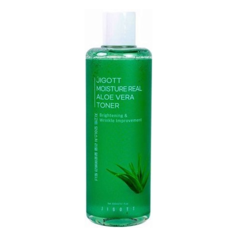 Jigott Moisture Real Aloe Vera Toner Тонер для лица увлажняющий с алоэ 300мл