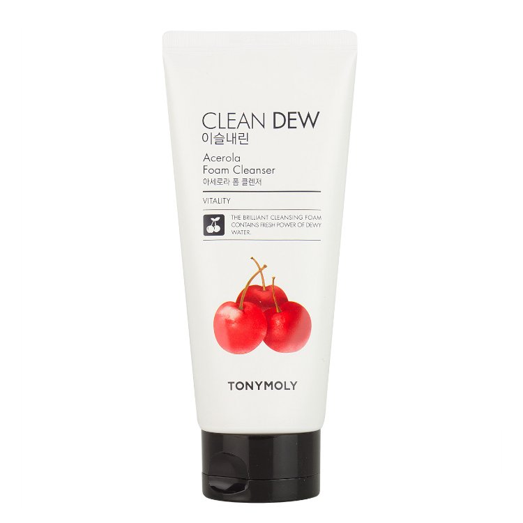 Tony Moly Clean Dew Acerola Foam Cleanser Очищающая пенка для умывания лица с ацеролой 180мл