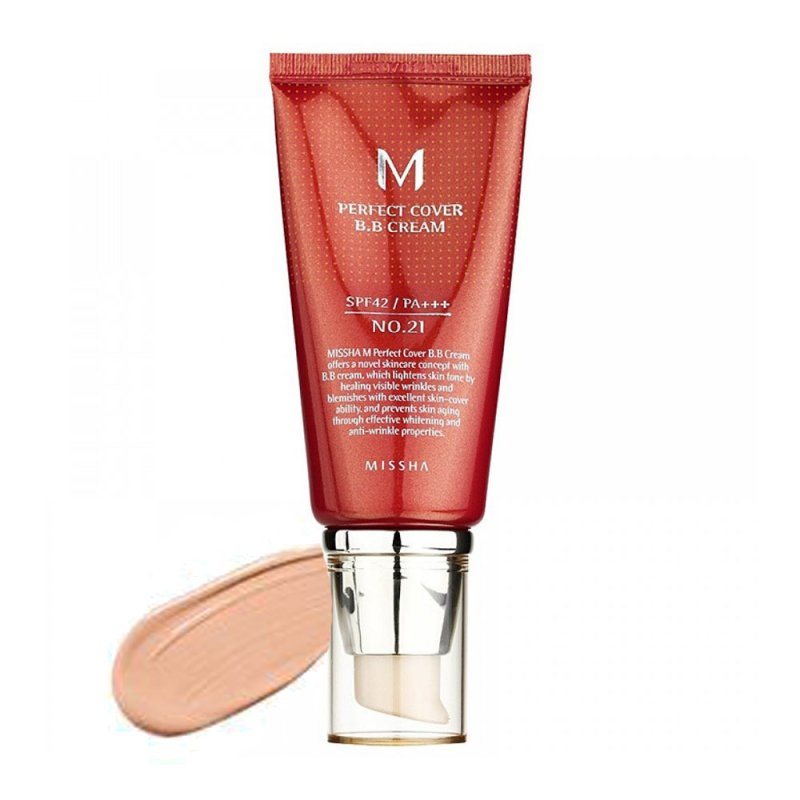 Missha M Perfect Cover BB Cream Многофункциональный ВВ-крем тон 21 Light Beige SPF42/PA ++ 50мл